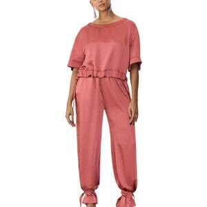 NEW GSTQ satin ribbon pants in cassis